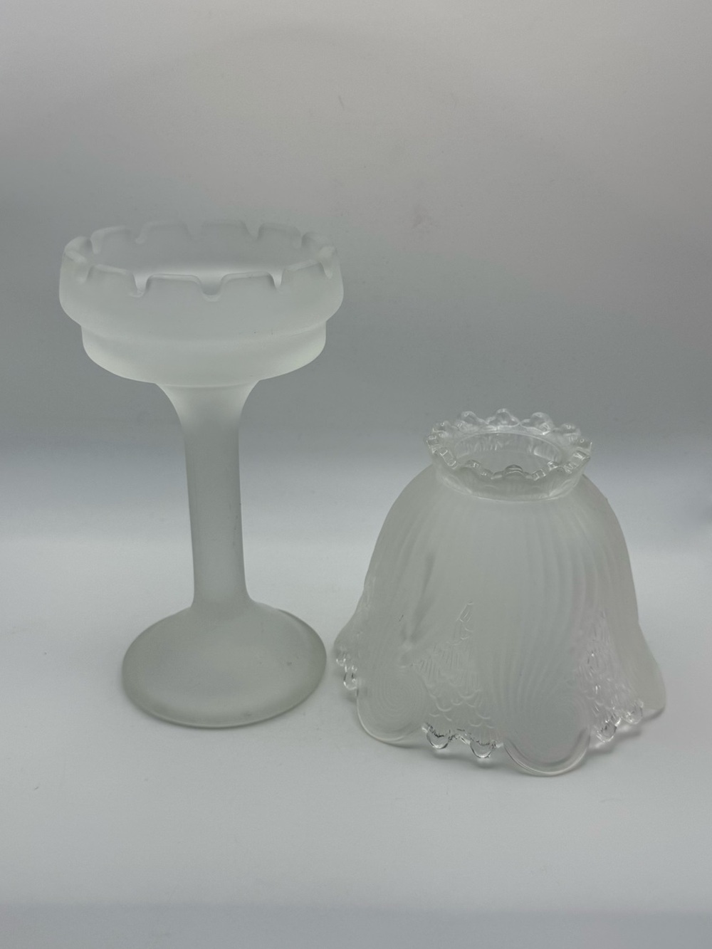 PartyLite Clairmont Fairy Lamp Frosted Glass Candle Holder Shade/Pedestal Vtg - Picture 8 of 14